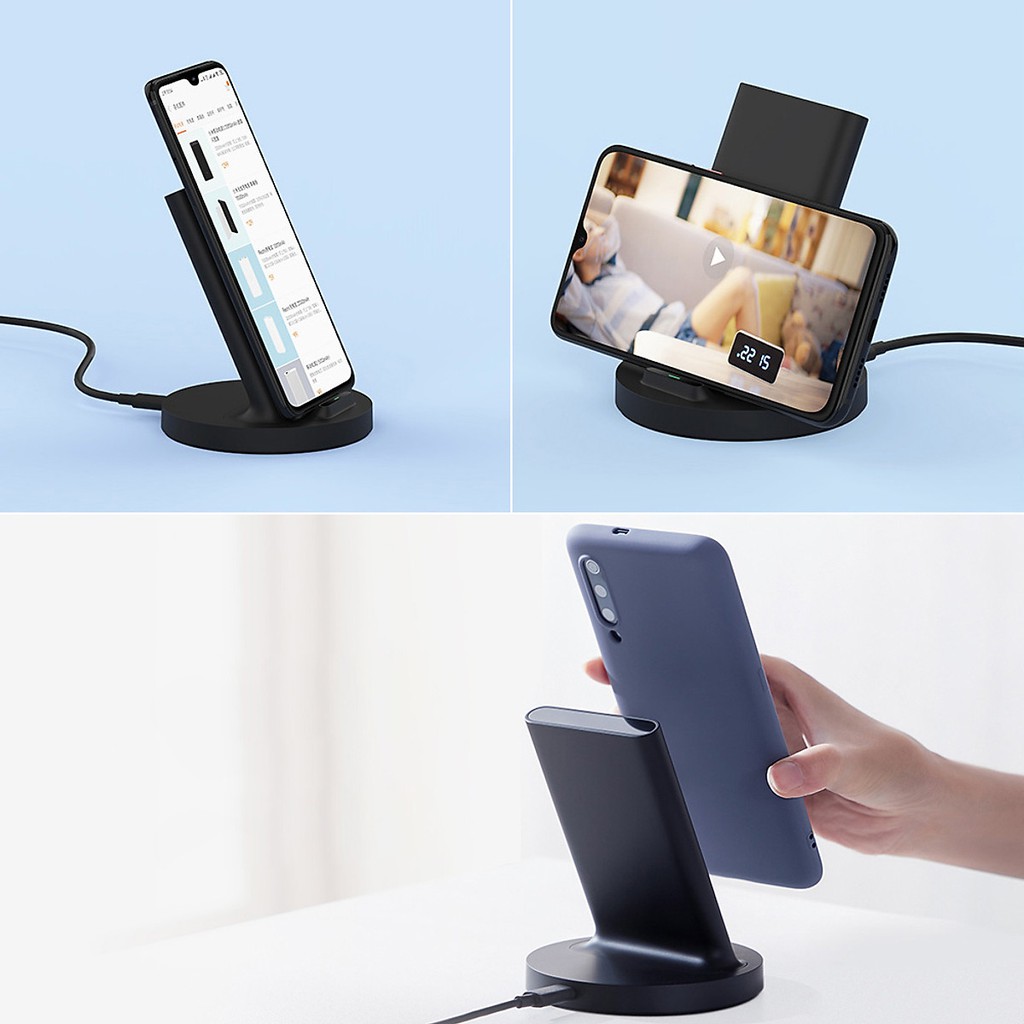 Sạc Không Dây Xiaomi (Wireless Charger) Mi 20W Wireless Charging Stand /  Black (Đen - GDS4145GL)